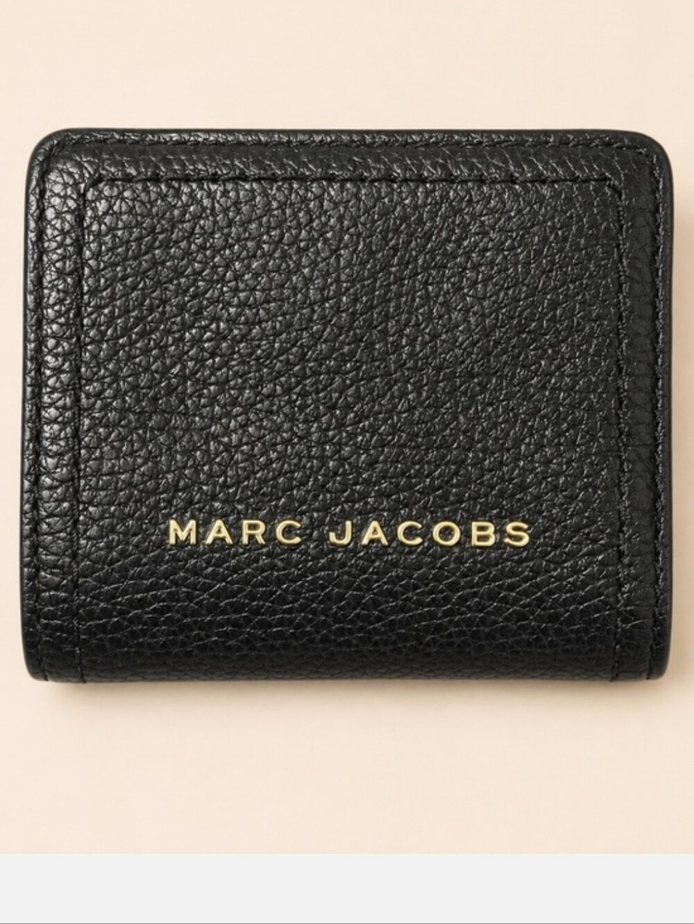 Marc Jacobs Black Pebbled Leather Compact Wallet